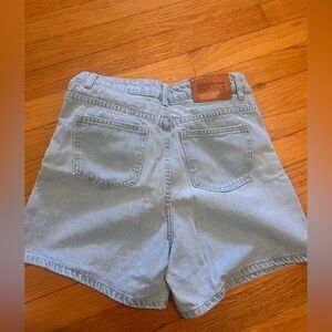 Light wash denim shorts